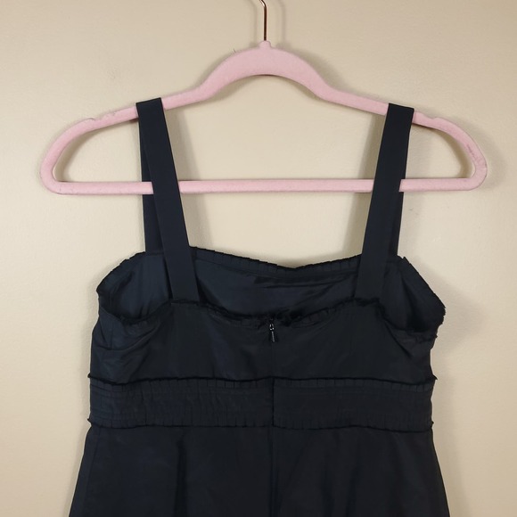 Vintage Lilly Pulitzer Black Ruffled Babydoll Sleeveless Silk Blouse Size 2 - Picture 5 of 10